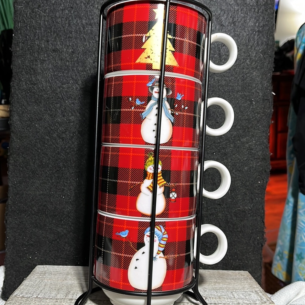 Christmas Stacking Coffee / Tea Mugs by Sweet Living